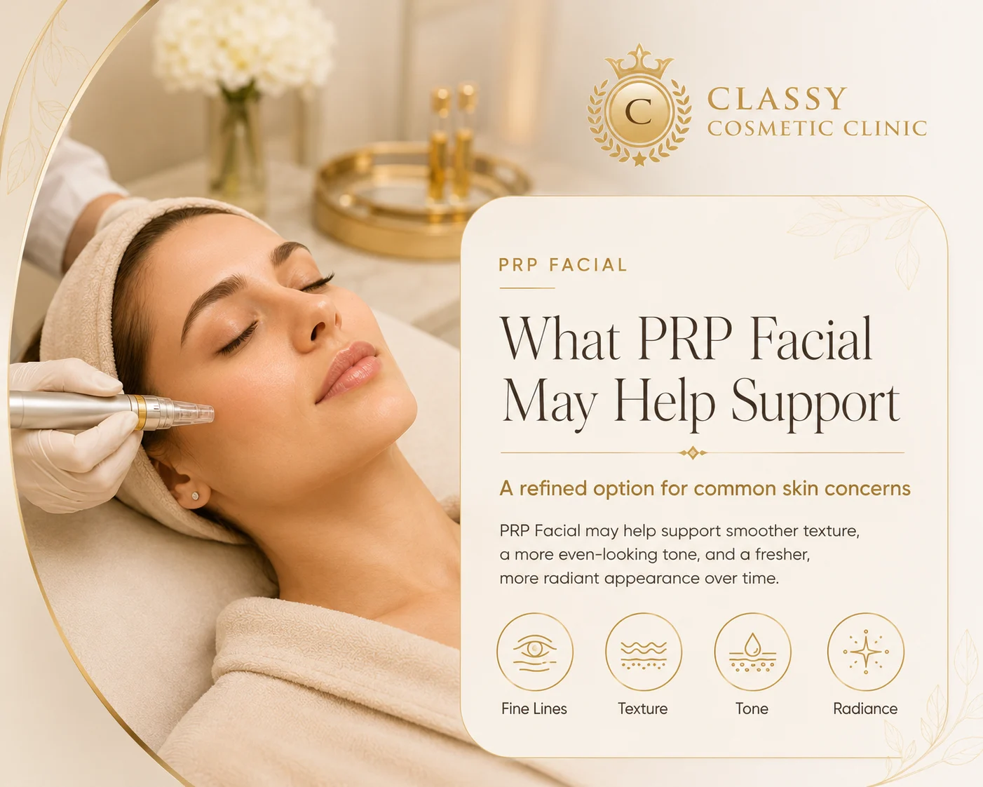 PRP facial treatment planning for skin texture, tone, and freshness after assessment