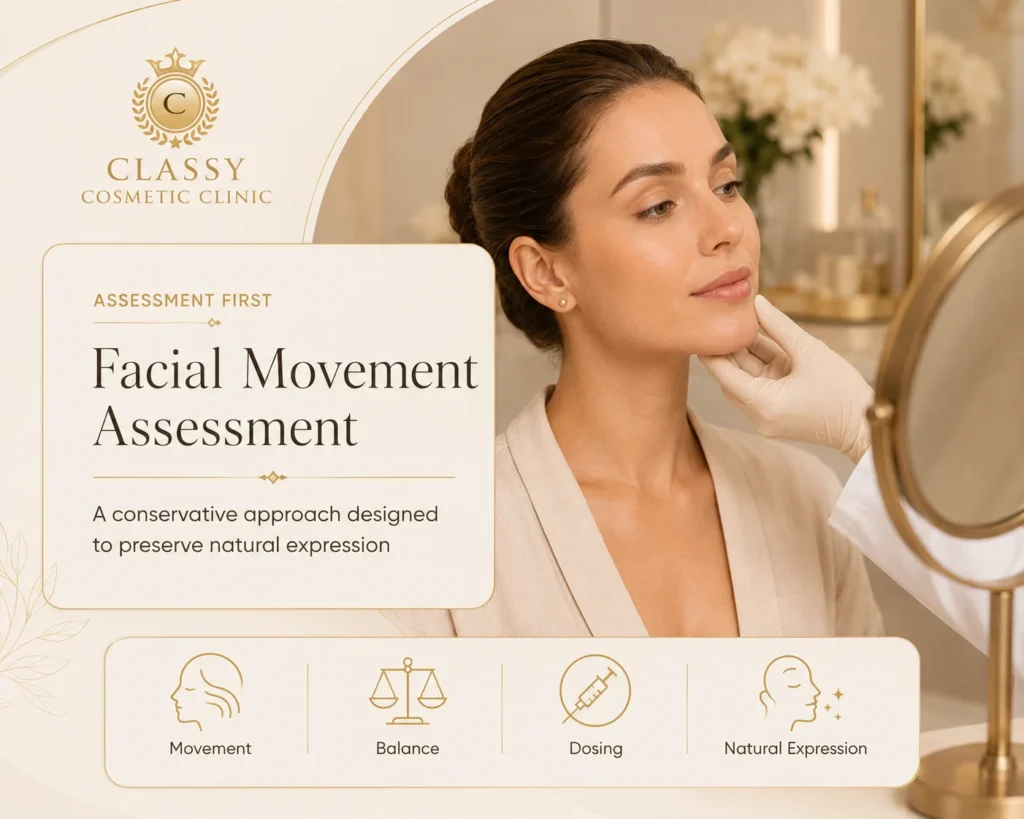 Professional Botox treatment setup with clean tray and consultation notes