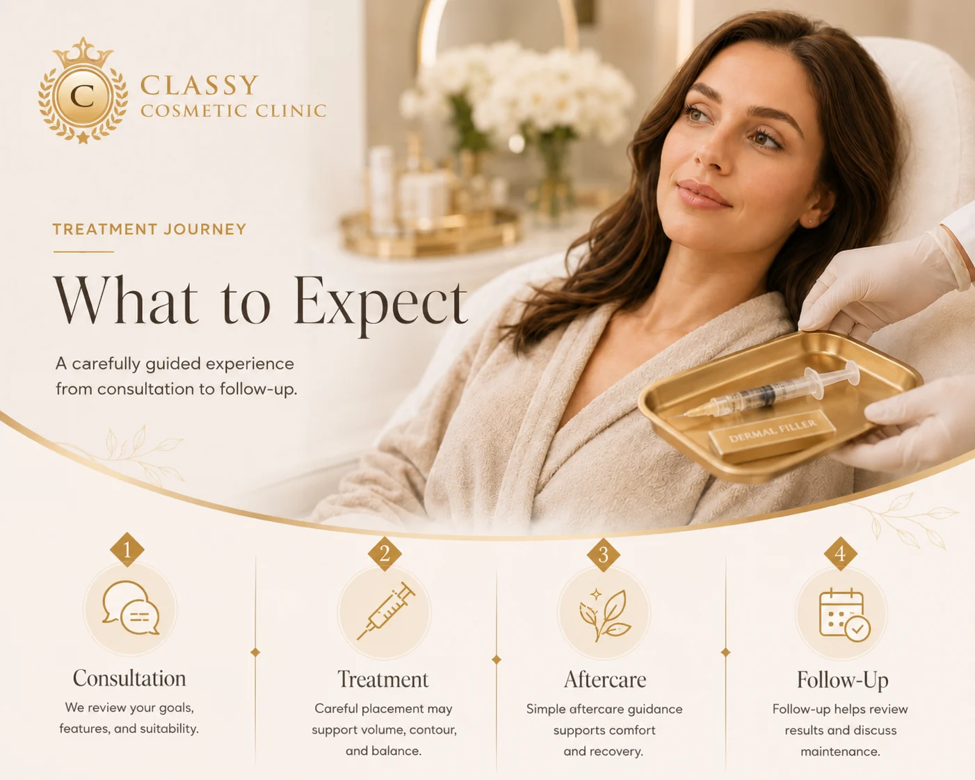 Premium treatment room for dermal filler consultations at Classy Cosmetic Clinic