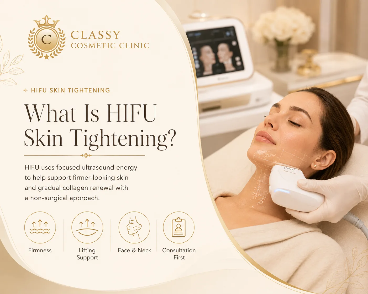 HIFU skin tightening information for non-surgical firmness support