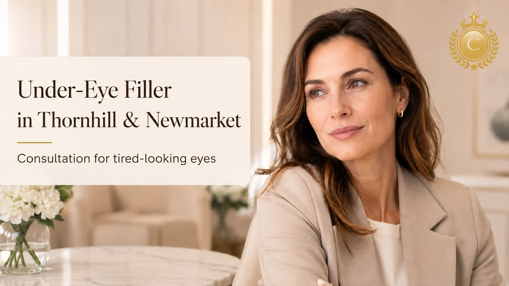 Under-eye filler consultation for tear trough hollows at Classy Cosmetic Clinic in Thornhill and Newmarket
